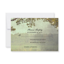 RSVP de Casamento de Luzes de Árvore de Oak Rustic