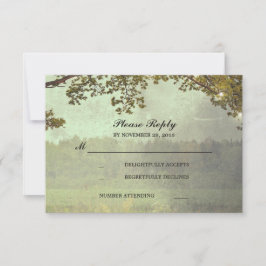RSVP de Casamento de Luzes de Árvore de Oak Rustic