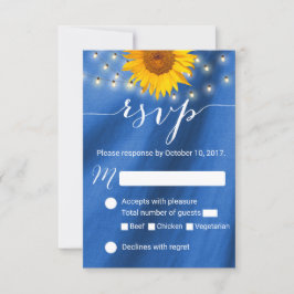 RSVP de Casamento de Luzes de Girassol e String do