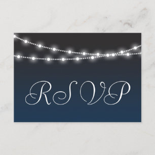RSVP de Casamento de Luzes Noturnas de Ombre Azul