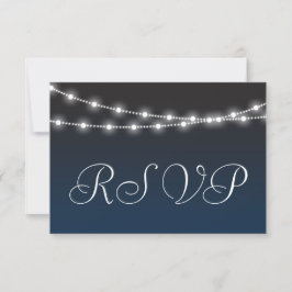 RSVP de Casamento de Luzes Noturnas de Ombre Azul