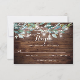 RSVP de Casamento de Madeira