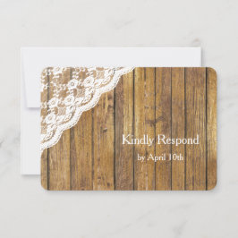 RSVP de Casamento de Madeira