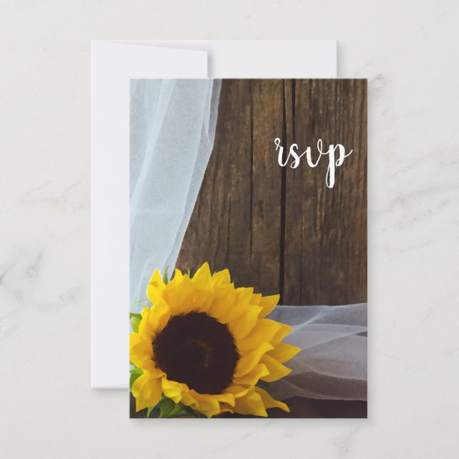 RSVP de Casamento de Madeira RSVP (Frente)