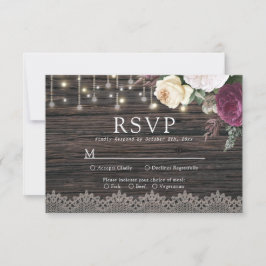 RSVP de Casamento de Madeira russa com escolha de