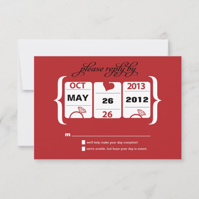 RSVP de Casamento de Máquina de Slot (Frente)