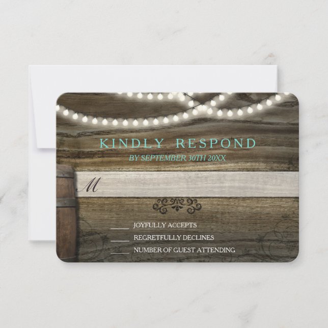 RSVP de Casamento de Máquinas Rustic (Frente)