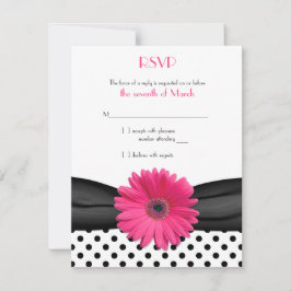 RSVP de Casamento de Margarida Rosa-Rosa-Bolinhas-
