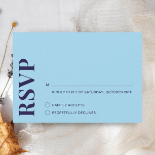 RSVP de Casamento de Marinhos Simples e sofisticad