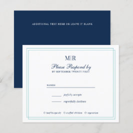 RSVP de Casamento de Monograma Elegante de Frontei