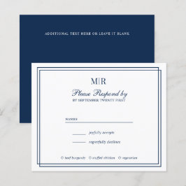 RSVP de Casamento de Monograma Elegante de Frontei