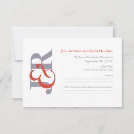 RSVP de Casamento de Monograma Moderno Elegante