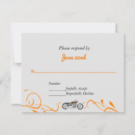 RSVP de Casamento de Motociclo Elegante e Swirls