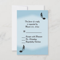 RSVP de Casamento de Música Azul