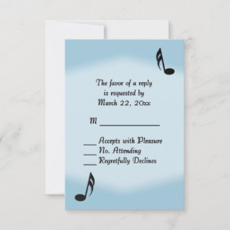 RSVP de Casamento de Música Azul