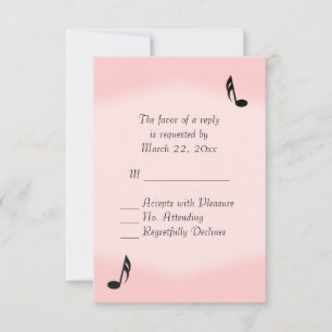 RSVP de Casamento de Música Rosa