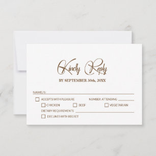 RSVP de Casamento de na moda com Opções de Menu