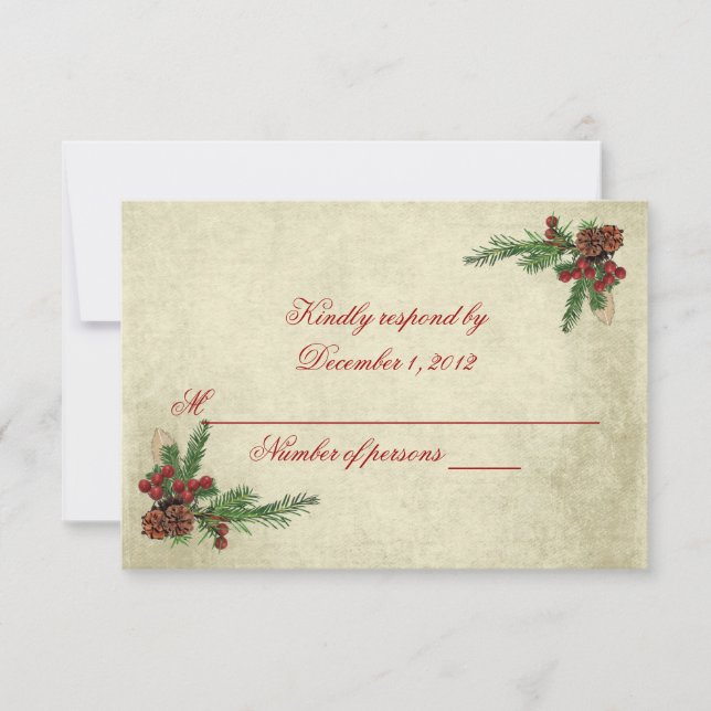 RSVP de Casamento de Natal (Frente)