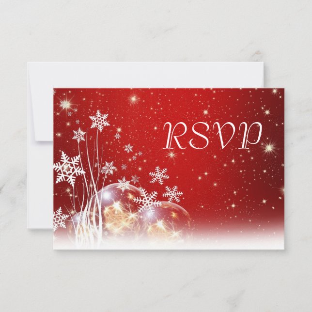 RSVP de Casamento de Natal Vermelho e Branco (Frente)