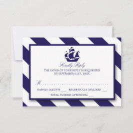 RSVP de Casamento de Náuticos e Azul Marinho