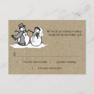 RSVP de Casamento de Noite e Groom de inverno