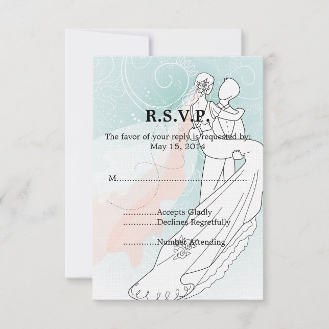 RSVP de Casamento de Noite e Noite (Frente)