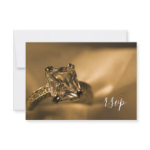 RSVP de Casamento de Noivado Ring de Princesa Cut
