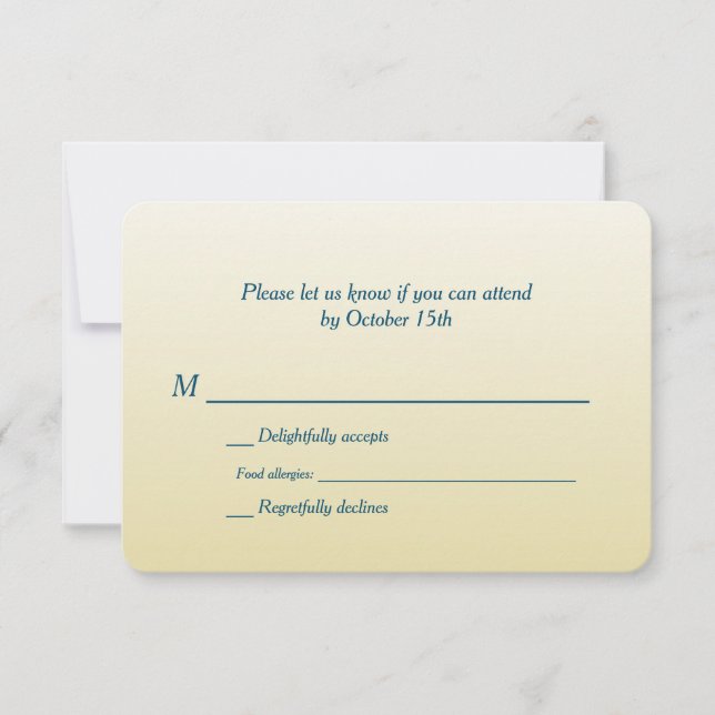 RSVP de Casamento de Ombre Dourado Bilíngue (Frente)