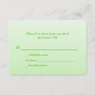 RSVP de Casamento de Ombre Verde Bilíngue