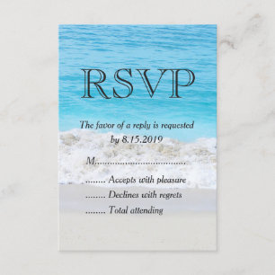 RSVP de Casamento de Onda de Areia do Oceano Azul