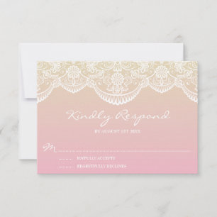 RSVP de Casamento de Padrão de Ombre Sunset