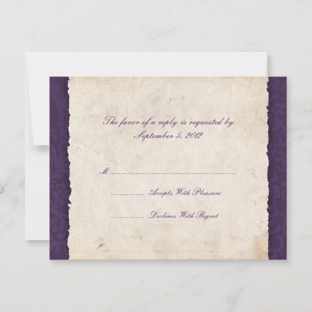 RSVP de Casamento de País Roxo (Frente)