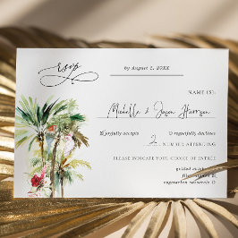 RSVP de Casamento de Palmas de Praia Tropical