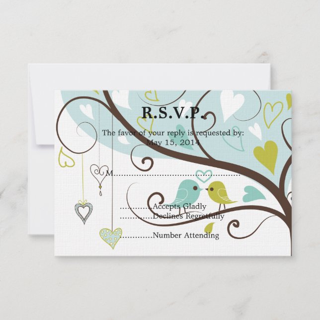 RSVP de Casamento de Pássaros (Frente)