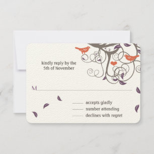 RSVP de Casamento de Pássaros com RessVP