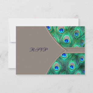 RSVP de Casamento de Peacock Azul Castanho