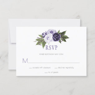 RSVP de Casamento de Pessoas Roxas e Violetas  