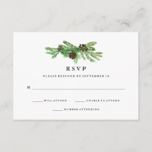 RSVP de Casamento de Pinus de inverno