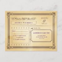 RSVP de Casamento de Poster de Vintage Cream & Bro