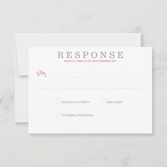 RSVP de Casamento de Praia Coral (Frente)