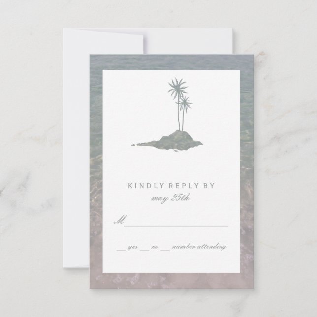 RSVP de Casamento de Praia da Ilha Moderna (Frente)