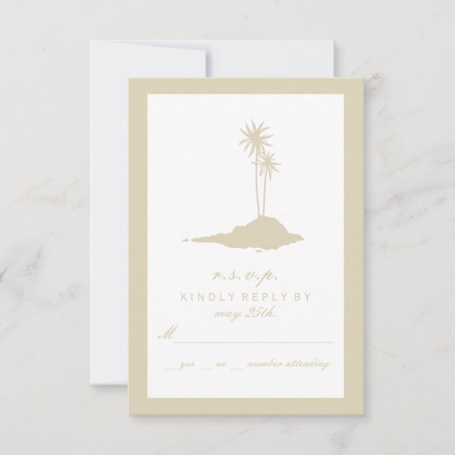 RSVP de Casamento de Praia da Ilha Moderna - Areia (Frente)