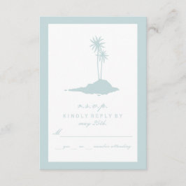 RSVP de Casamento de Praia da Ilha Moderna - Azul