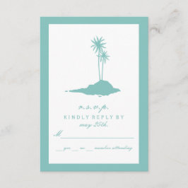 RSVP de Casamento de Praia da Ilha Moderna - Teal