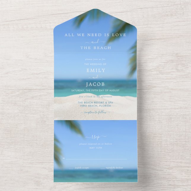 RSVP de Casamento de Praia de Destino (Interno)