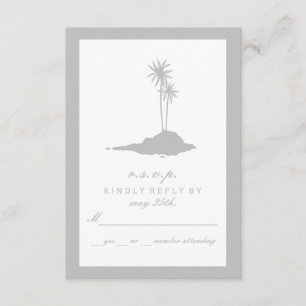 RSVP de Casamento de Praia de Modern Island - Cinz