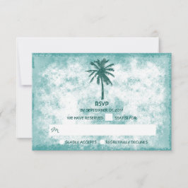 RSVP de Casamento de Praia de Palm Tree Tropical