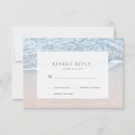RSVP de Casamento de Praia do Blue Ocean & Sandy