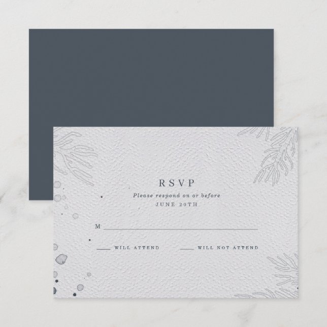RSVP de Casamento de Praia Elegante (Frente/Verso)
