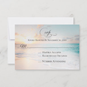 *~* RSVP de Casamento de Praia Exótica no Oceano N
